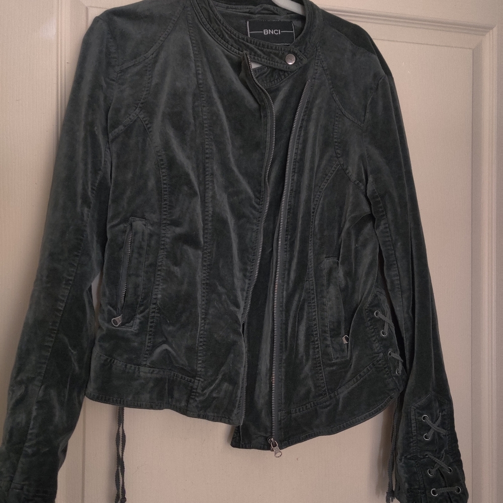 Nordstrom Suede/velvet motor jacket